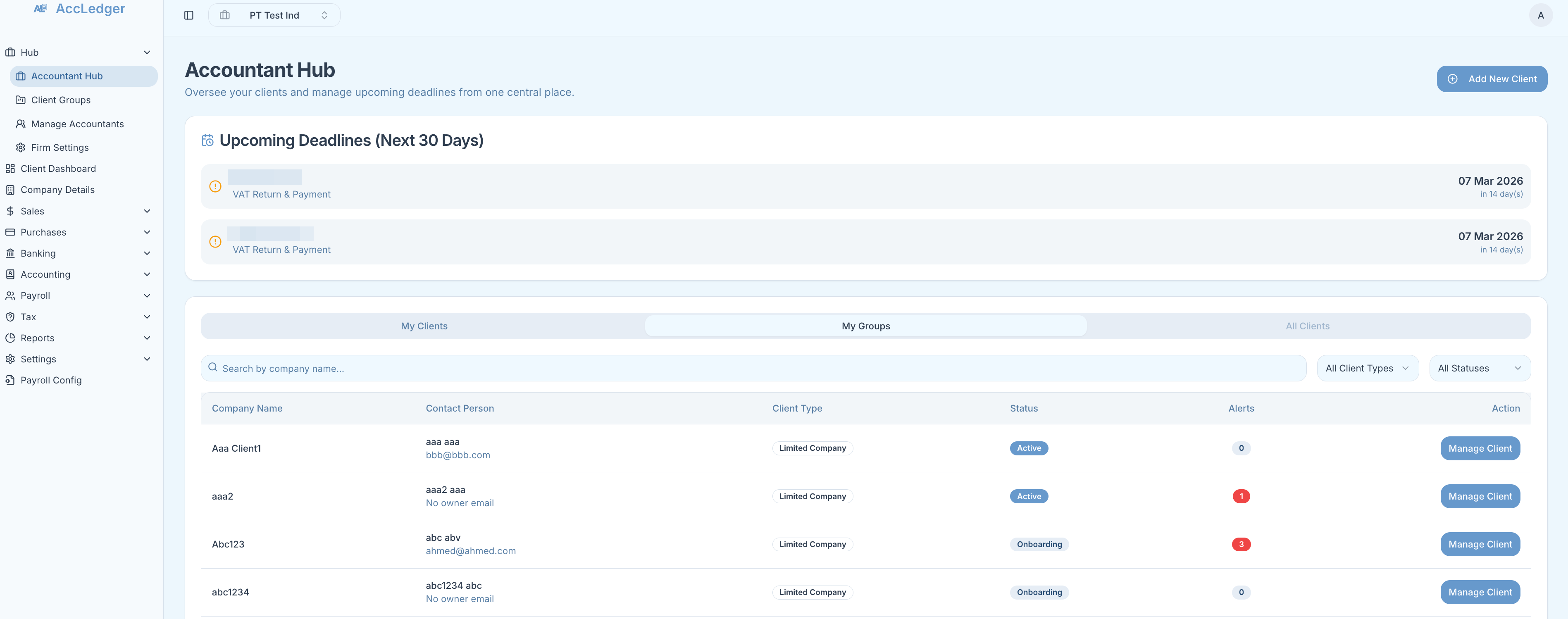 Accountant Dashboard Screenshot
